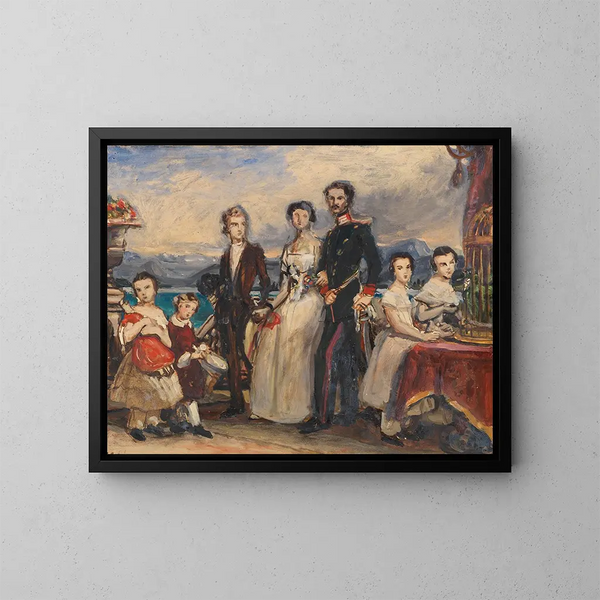 Studie für das Gemälde Die Schwestern der Kaiserin Elisabeth von Österreich - Joseph Karl Stieler — gerahmtes Bild an der Wand