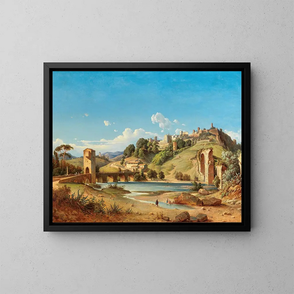 Vista della città di Narni - Joseph Magnus Stck — quadro incorniciato alla parete