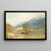 Eine Aussicht vom Château de Saint-Michel Bonneville Savoie von den Ufern des Flusses Arve - Joseph Mallord William Turner — gerahmtes Bild an der Wand