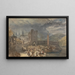 Vista di Boppart con personaggi sulla riva - Joseph Mallord William Turner — quadro incorniciato alla parete