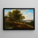 Flusslandschaft mit Viehherde - Joseph Messmer — gerahmtes Bild an der Wand