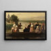 a funeral procession crossing the Lys River at Afsnee - Joseph Pauwels — framed artwork on a wall