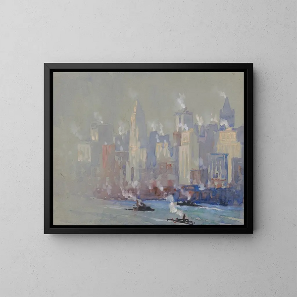 Nebel und Dampf - Joseph Pennell — gerahmtes Bild an der Wand