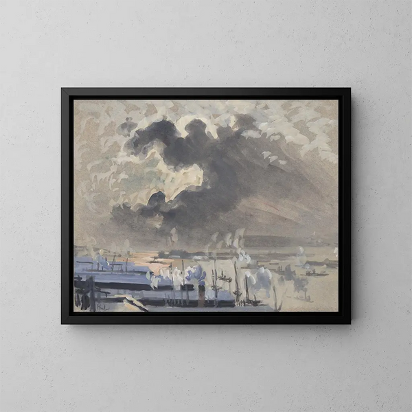 Tempêtes à l'horizon - Joseph Pennell — gerahmtes Bild an der Wand