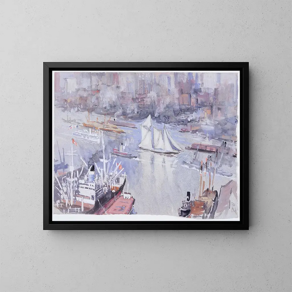 Le goélette - Joseph Pennell — gerahmtes Bild an der Wand