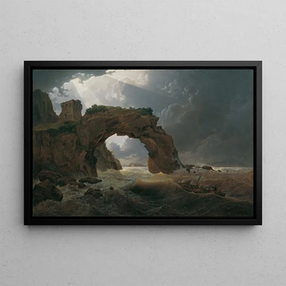 Joseph Rebell - Meeressturm beim Arco di Miseno bei Miliscola mit Blick gegen Nisida.webp
