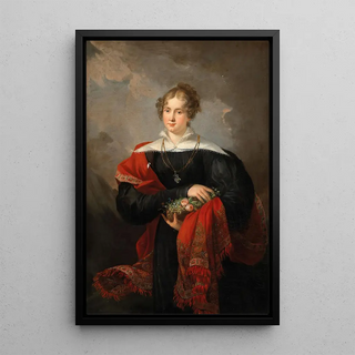 Joseph Salomon - Portrait of a Noblewoman with Flowers and a cashemere shawl.webp