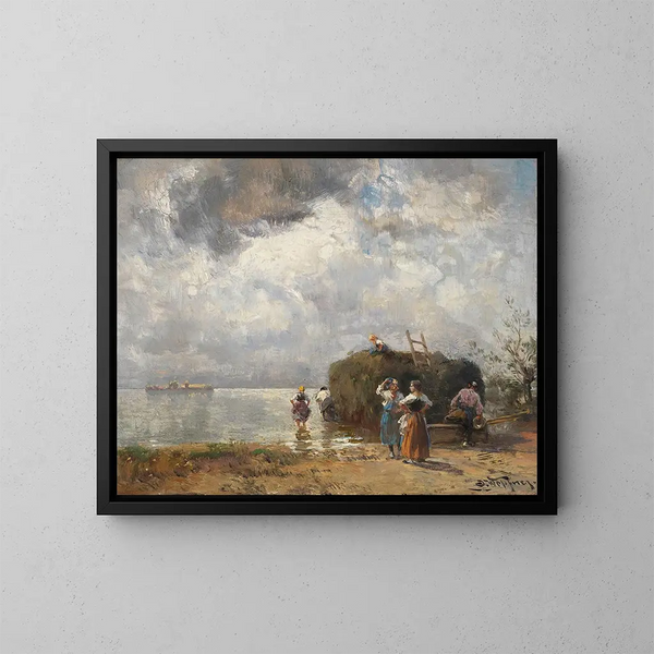 Fischerboot am Chiemsee - Joseph Wopfner — gerahmtes Bild an der Wand