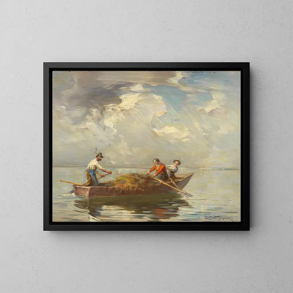 Motiv vom Chiemsee - Joseph Wopfner — gerahmtes Bild an der Wand