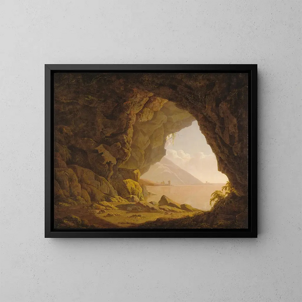 Grotte in der Nähe von Neapel - Joseph Wright de Derby — gerahmtes Bild an der Wand