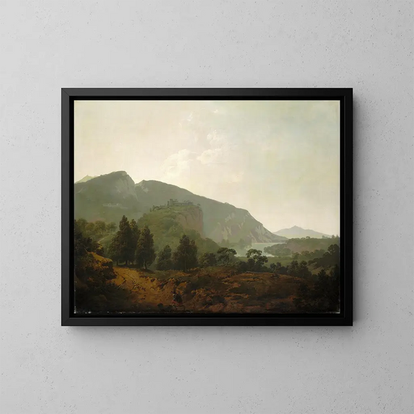Landschaft Italien - Joseph Wright de Derby — gerahmtes Bild an der Wand