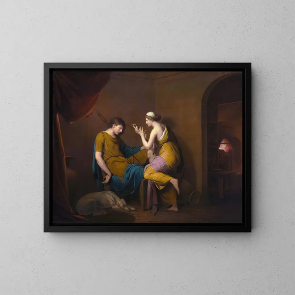 Die junge Korintherin - Joseph Wright de Derby — gerahmtes Bild an der Wand