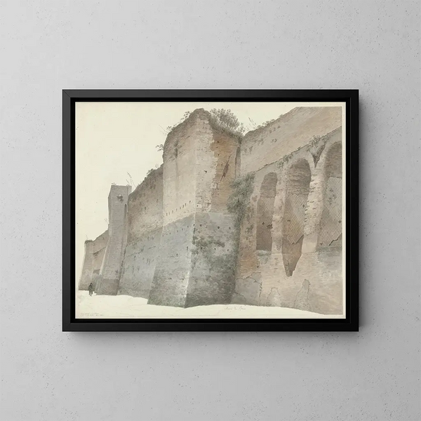 Il muro aurélien a Roma - Josephus Augustus Knip — quadro incorniciato alla parete