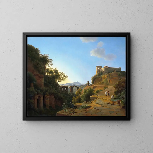 Il golfo di Napoli con l'isola di Ischia in lontananza - Josephus Augustus Knip — quadro incorniciato alla parete