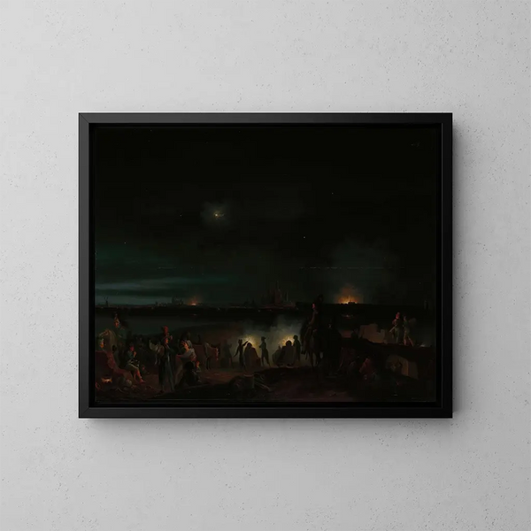 Le bombardement de s'Hertogenbosch par les Français - Josephus Augustus Knip — quadro incorniciato alla parete