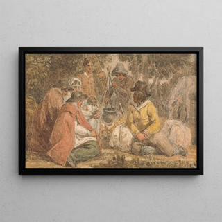 Joshua Cristall - Country Folk Gathered Around a Cooking Pot.webp