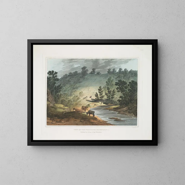 Vista sul Wisahiccon, Pennsylvania - Joshua Shaw — quadro incorniciato alla parete
