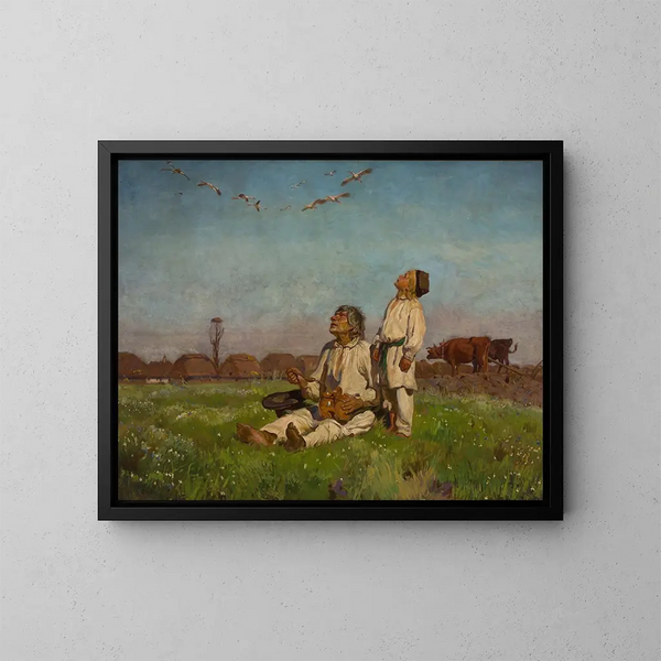 Störche - Józef Chełmoński — gerahmtes Bild an der Wand