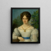 Ritratto di una giovane donna in abito bianco - Jozef Ginovský — quadro incorniciato alla parete