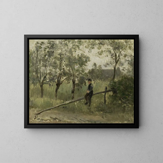 Jozef Israls - Country Boy on a Pole Barrier.webp
