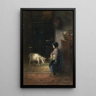 Jozef Israls - Feeding the pet goat.webp