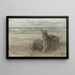 Giovane ragazza pescatrice sulla spiaggia - Jozef Israëls — quadro incorniciato alla parete