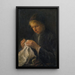Frau näht - Jozef Israëls — gerahmtes Bild an der Wand
