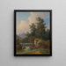 Landschaft mit Schloss und Staudamm - Jozef Jon — gerahmtes Bild an der Wand