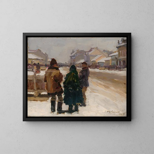 Au marché de Michalovice - Jozef Teodor Mousson — gerahmtes Bild an der Wand
