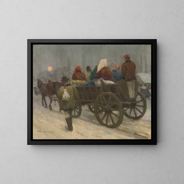 Korb auf dem Markt - Jozef Teodor Mousson — gerahmtes Bild an der Wand