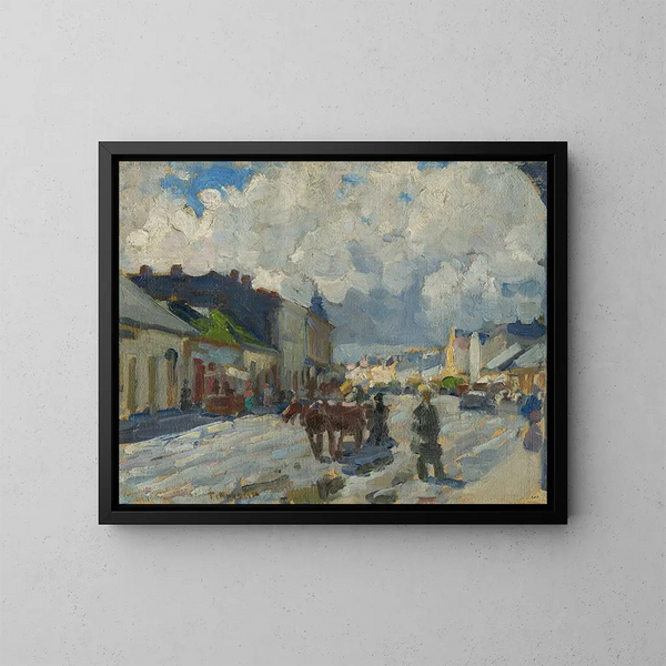Hauptstraße in Michalovce - Jozef Teodor Mousson — gerahmtes Bild an der Wand