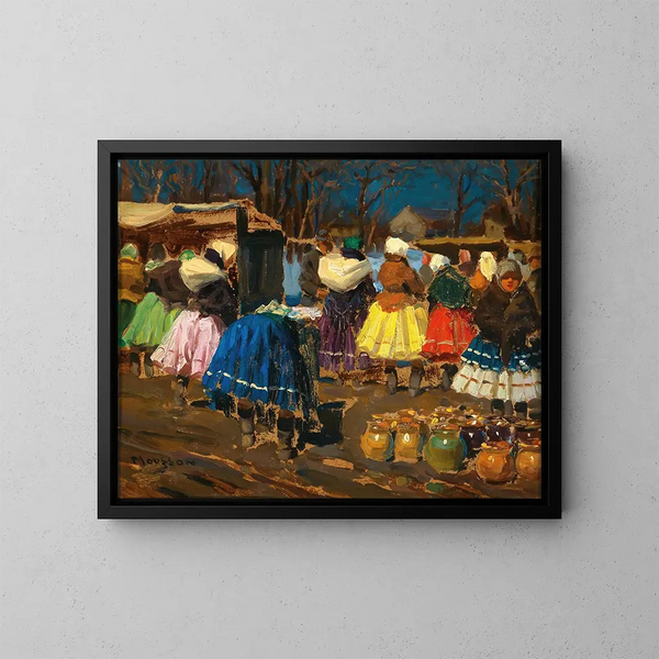 Am Markt - Jozef Teodor Mousson — gerahmtes Bild an der Wand