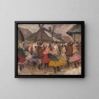 Jozef Teodor Mousson - Study of Folk Merrymaking.webp