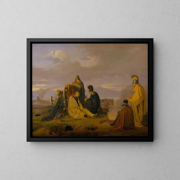 Un campo di battaglia al mattino dopo la battaglia - Jørgen Sonne — quadro incorniciato alla parete