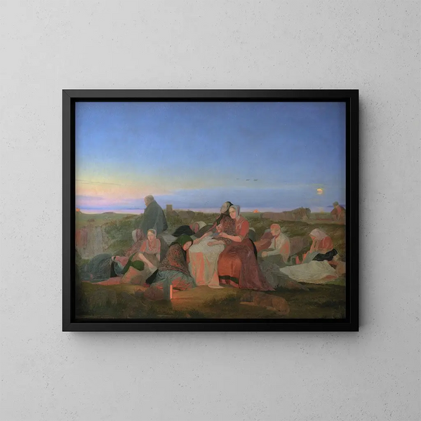 Veglia di San Giovanni: Malati addormentati sulla tomba di Santa Elena a Tisvilde - Jørgen Sonne — quadro incorniciato alla parete