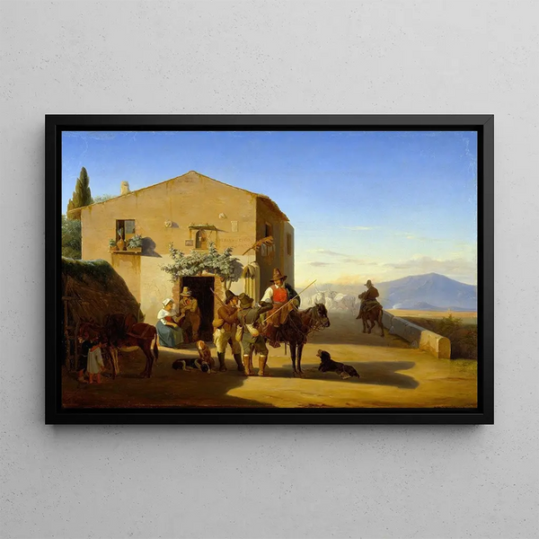 Jrgen Sonne - Roman Country People Outside The Osteria At Ponte Mammolo.webp
