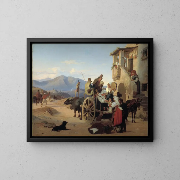 Paesani romani che vanno al mercato - Jørgen Sonne — quadro incorniciato alla parete