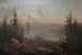 Landschaft mit Berg und umgestürztem Baum im Vordergrund - Juan Buckingham Wandesforde — Ansicht des Kunstwerks