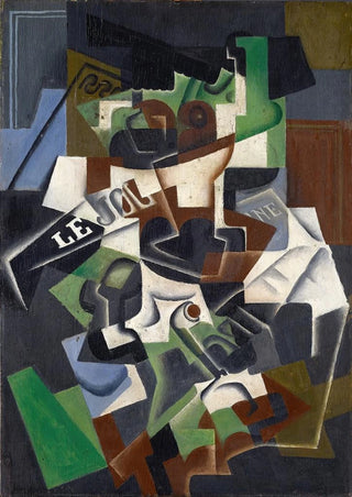 Juan Gris - Fruit bowl pipe and newspaper.webp
