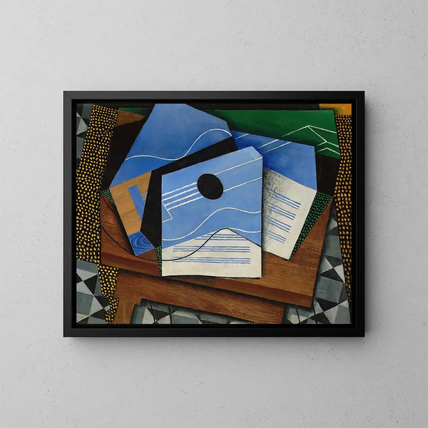 Gitarre auf einem Tisch - Juan Gris — gerahmtes Bild an der Wand