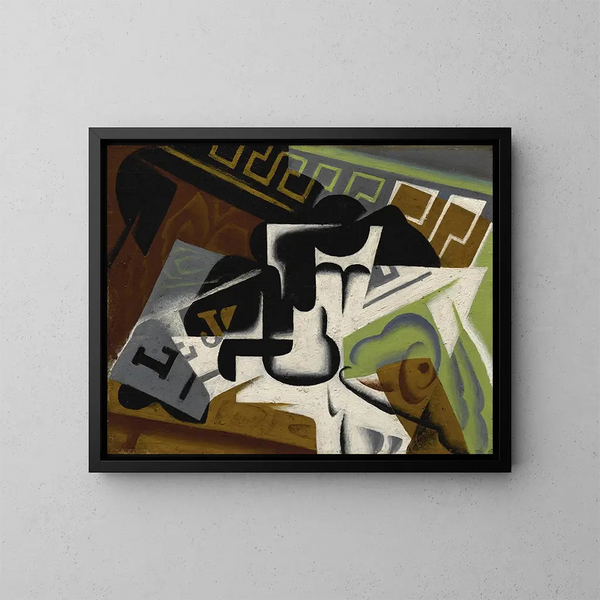 Journal und Obstschale - Juan Gris — gerahmtes Bild an der Wand