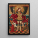Saint Michel pesant les âmes - Juan de la Abadía — gerahmtes Bild an der Wand