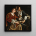 Judith and her maid with the head of Holofernes - Artemisia Gentileschi — framed artwork on a wall