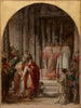 Saint Ambroise verbietet dem Kaiser Theodosius den Zutritt zum Heiligtum, schuldig des Mordes an den Einwohnern von Antiochia - Jules - Eugène Lenepveu — Ansicht des Kunstwerks