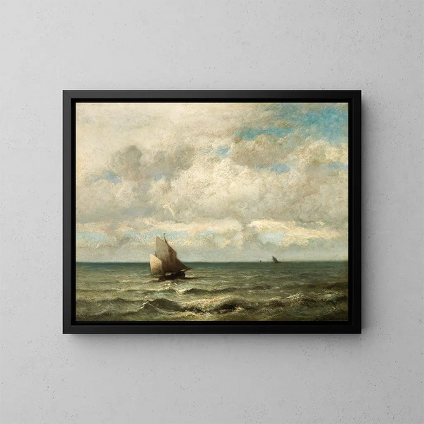 Un paesaggio marino - Jules Dupré — quadro incorniciato alla parete
