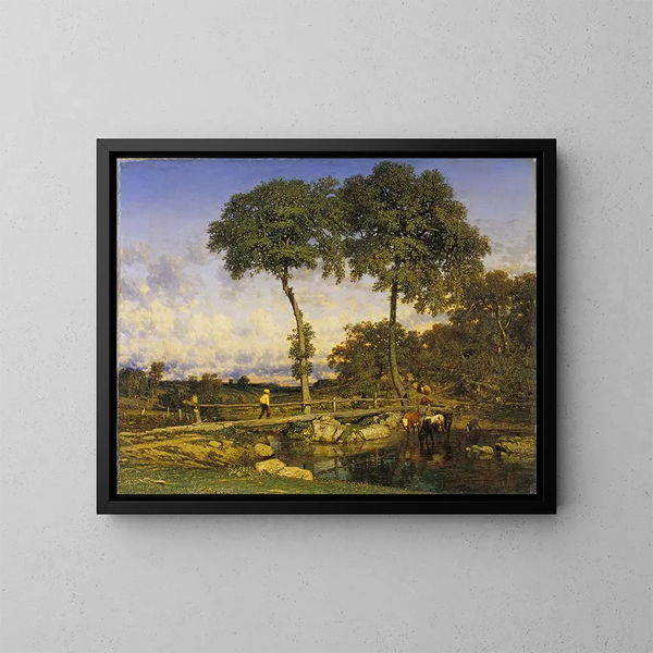 Traverser le pont - Jules Dupré — quadro incorniciato alla parete
