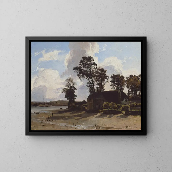 La ferme de l'estuaire - Jules Dupré — quadro incorniciato alla parete