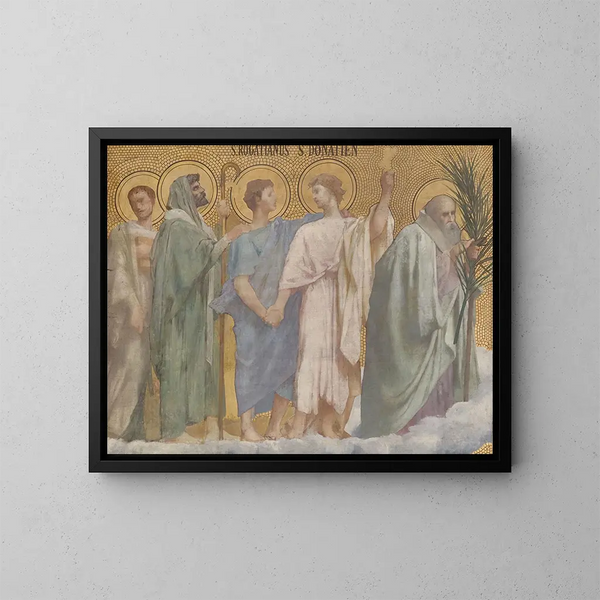 Prozession der heiligen Märtyrer Rogatius und Donatian - Jules Élie Delaunay — gerahmtes Bild an der Wand
