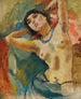 Brune mit blauer Halskette - Jules Pascin — Ansicht des Kunstwerks