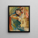 Brune mit blauer Halskette - Jules Pascin — gerahmtes Bild an der Wand